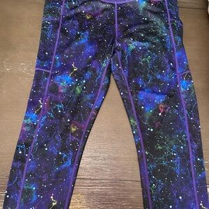 Constantly Varied Gear Purple & Blue Leggings Galaxy Print